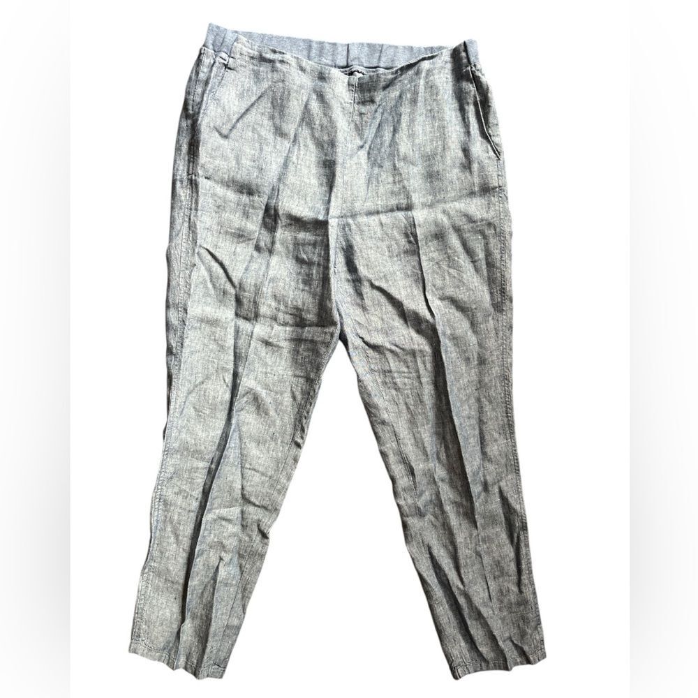 J. Jill Love Linen Chambray Ankle Length Pull On Pants Size M Pockets
